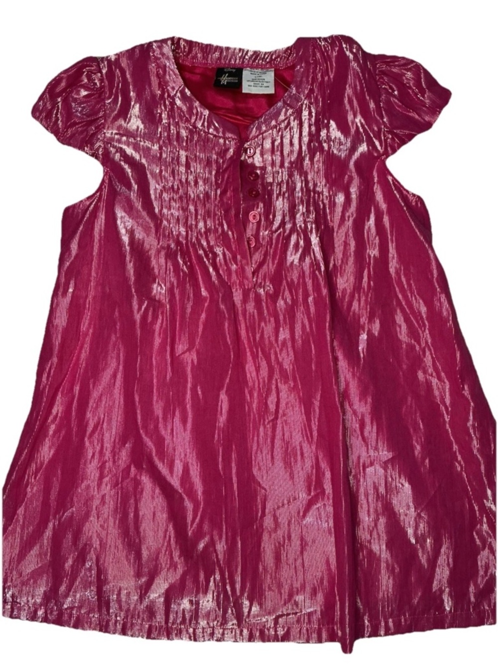 Disney Dress Hannah Montana Fancy Girl Large Pink Puff Short Sleeve Lightweight